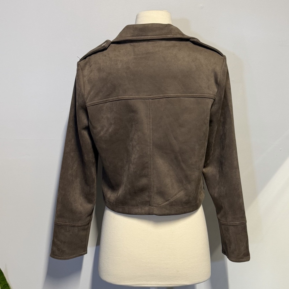 Philosophy Faux Suede Leather Taupe Jacket  Pre-Owned Small‎ - Picture 5 of 11